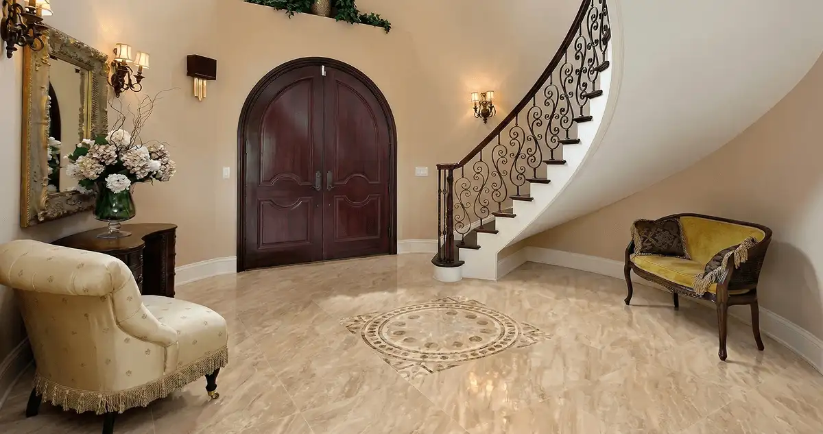 Entrance hall with professionally installed ceramic tile flooring in Boca Raton FL