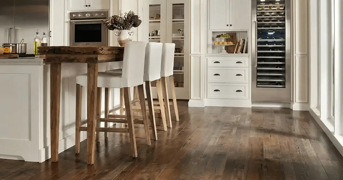 Professionally installed and refinished hardwood flooring in a residential home, showcasing smooth finish and natural wood tones in Boca Raton, FL